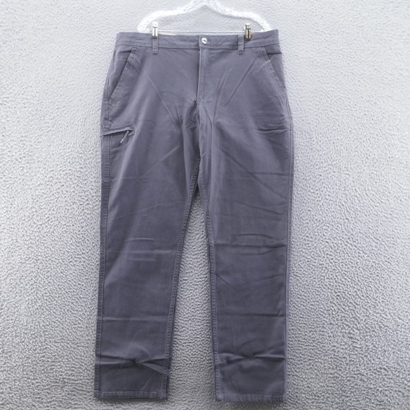 Weatherproof Mens Canvas Flex Utility Pants 38x34* Gray Straight Leg Relaxed NEW - Picture 1 of 15